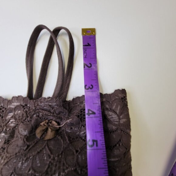 Dark Brown Tank Top Lace Camisole SIZE M - Stretchy Top -  NEW - Picture 3 of 9